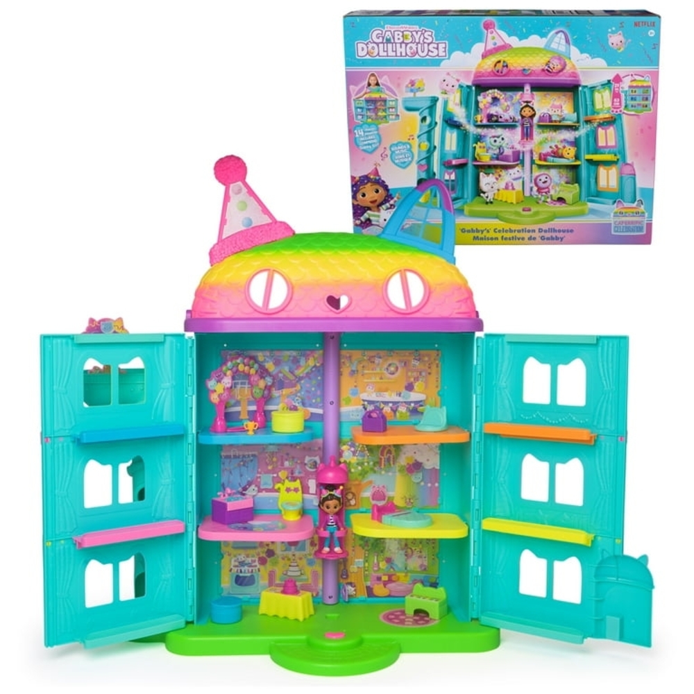 Pink and Green Dollhouse Playset with Accessories